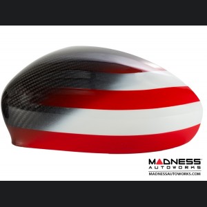 Alfa Romeo 4C Mirror Covers - Carbon Fiber - Full Replacemens - American Flag 